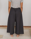 BASERANGE French organic cotton cable knit casual pants BAS-TRCA-PO-SU25-HEI Black